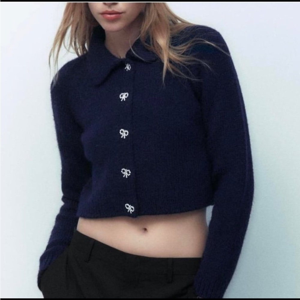 Zara Bow Button Cardigan